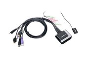 KVM-switch - IOGEAR 2-Port HD Cable KVM Switch with Audio GCS62HU - KVM / audio / USB switch - 2 porte - GCS62HU