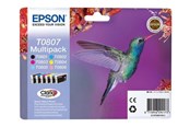 Printertilbehør blekk/toner - Epson T0807 Multipack (Black/Yellow/Cyan/Magenta/Light Magenta/Light Cyan) - Blekkpatron Cyan, Magenta, Gul, Svart, Lys Magenta, Lys Cyan - C13T08074021