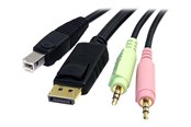 KVM-kabel - StarTech.com 4-in-1 USB DisplayPort KVM Switch Cable w/ Audio & Microphone - video / USB / lydkabel - DP4N1USB6