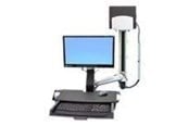 Skjermholder - Ergotron StyleView Sit-Stand Combo System with Worksurface and Medium Silver CPU Holder - 45-270-026