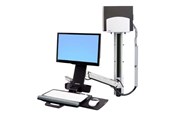 Skjermholder - Ergotron StyleView Sit-Stand Combo System With Medium Silver CPU Holder - 45-271-026