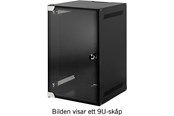 Rackskap - TOTEN 10" veggskap,  12U, 280x310, glassdør, sort - 10-3312