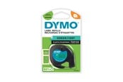 Papir, Fotopapir & Etiketter - DYMO Letratag plasttape, sort på grønn, 12mm x 4m rull - S0721640