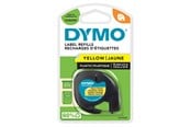 Papir, Fotopapir & Etiketter - DYMO Letratag plasttape, sort på gul, 12mm x 4m rull - S0721620