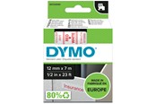 Papir, Fotopapir & Etiketter - DYMO D1 tape, 12mm x 7m rull, rød på hvit - S0720550