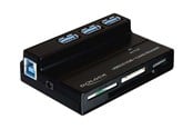 Flashminneadapter - DeLOCK USB 3.0 Card Reader All in 1 + 3 Port USB 3.0 Hub - 91721