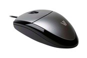 Mus - V7 MV3000 full sized Plug & Play USB optical LED mouse - Mus - Optisk - 3 knapper - MV3000010-BLK-5E