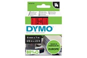 Papir, Fotopapir & Etiketter - DYMO D1 tape, 9mm x 7m rull, sort på rød - S0720720