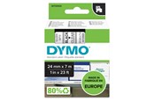 Papir, Fotopapir & Etiketter - DYMO D1 tape, 24mm x 7m rull, sort på klar - S0720920