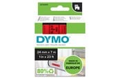 Papir, Fotopapir & Etiketter - DYMO D1 tape, 24mm x 7m rulle, sort på rød - S0720970