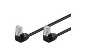 Nettverkskabel - STP CAT 5E 2x90° - Black - 1m - 4040849960789