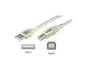 USB - Pro USB-A <-> USB-B 2.0 - 1m - Transparent - 4040849686061