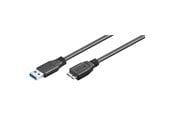 USB - Pro USB-A <-> USB Micro-B 3.0 - 0.5m - Svart - 4040849957345