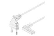 Strømkabel (ekstern) - Pro Strømkabel C7 (2 pins) - Hvit - 1 m - 90° - 4040849973475