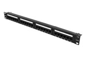 Tilbehør - Deltaco PAN-112 UTP patch panel 24xRJ45 Cat6 krone terminal 1U 19" black - PAN-112