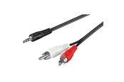 Lydkabel - Pro MiniJack - 2xRCA - Black - 20m - 4040849507793