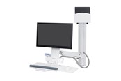 Skjermholder - Ergotron StyleView Sit-Stand Combo System With Medium white CPU Holder - Wall mount - 45-271-216