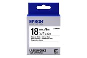 Papir, Fotopapir & Etiketter - Epson LabelWorks LK-5WBN Black on White Roll 18mm x 9m - C53S655006