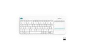 Tastatur - Logitech K400 Plus Ergonomic Wireless Touch - Tastatur - Amerikansk Engelsk - Hvit - 920-007146