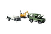 Leketøysbil - Bruder Land Rover + CAT & Man - 02593