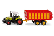 Leketøysbil - SIKU 1650 Claas Tractor with Silage Wagon 1:72 - 541671