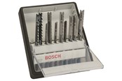 Stikksag - Bosch 10-delers Robust Line stikksagblad-sett Wood and Metal T-tange T 244 D; T 144 D; T 101 AO; T 101 B; T 101 AOF; T 101 BF; T 118 EOF; T 118 AF; T 118 BF; T 123 X - 2607010542