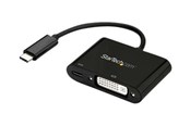 Skjermkabel - StarTech.com USB-C to DVI Adapter with USB Power Delivery - 1920 x 1200 - Black ekstern videoadapter - Parade PS171 - sort - CDP2DVIUCP