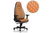 Gamingstol - noblechairs ICON Series Real Leather - Cognac / Black Gamingstol - Brun/Svart - Lær - Opptil 150 kg - NBL-ICN-RL-CBK