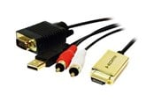 Diverse kabel - LogiLink HDMI TIL VGA MED AUDIO KABEL 2M SORT - CV0052