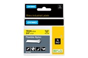 Papir, Fotopapir & Etiketter - DYMO Dymo Rhino fleksibel nylon, 19 mm x 3.5 m - sort på gul - 18491