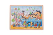 Puslespill - Goki Wooden Puzzle Zoo Tre - 57744