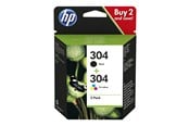 Printertilbehør blekk/toner - HP 304 / 3JB05AE 2-Pack Black and Color Ink - Blekkpatron Fargebasert tricolor - 3JB05AE