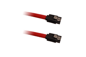 Sata - DUTZO Sleeved SATA Cable - Rød - 0.5 m - DSC-SATASL05RED