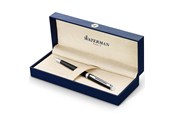 Skrive- & Tegneverktøy - Waterman Hémisphère Ballpoint Pen | Gloss Black with Chrome Trim | Medium Point | Blue Ink | Gift Box - S0920570