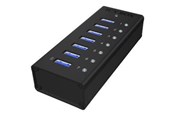 USB-hub - RaidSonic ICY BOX IB-AC618 USB-hub - 7 porter - Svart - IB-AC618