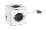 Strømkabel (ekstern) - PowerCube Extended USB 1.5 meter (Type F) - Grey - 1406GY/DEEUPC