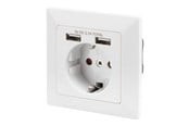 Mobil - Adaptere og ladere - DIGITUS Socket with 2 USB ports - DA-70613