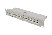 Tilbehør - Deltaco 10" patch panel 12xRJ45 Cat6a STP 10Gb - 10-PATCH14