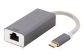 Nettverksadapter - Deltaco USB-C Network Adapter Gigabit 1x RJ45 1x USB-C Male Aluminum Space Grey - USBC-GIGA4