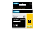 Papir, Fotopapir & Etiketter - DYMO Dymo Rhino permanent polyester 12mm x 5.5m - sort på hvit - 18483