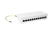 Tilbehør - LogiLink NP0017A Cat.6 Patch Panel 12-Port Shielded Desktop Light Grey - NP0017A