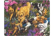 Puslespill - Larsen Puzzles Dogs in a field with flowers - LA-FH33