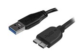 USB - StarTech.com Short Slim SuperSpeed USB 3.0 A to Micro B Cable - M/M - USB cable - 15 cm - USB3AUB15CMS