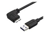 USB - StarTech.com Slim Left-Angle Micro USB 3.0 Cable - M/M - USB 3.1 Gen 1 - USB cable - 50 cm - USB3AU50CMLS