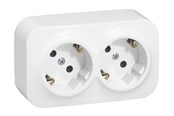 Switch - Legrand German std socket 2x2p+e forix - with shutters - ip 2x - 16 - 782423