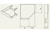 Skuffer & samleskinne kanaler - Wibe Corner piece 90 200mm - CSU36062002