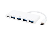 USB-hub - eSTUFF USB-C Charging hub - hub - 4 ports USB-hub - 4 porter - Hvit - ES623007WH