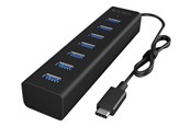 USB-hub - RaidSonic ICY BOX USB-hub - 7 porter - Svart - IB-HUB1700-C3