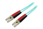 Nettverkskabel - 7m OM3 LC to LC Multimode Duplex Fiber Optic Patch Cable - patch cable - 7 m - aqua - A50FBLCLC7