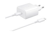 Mobil - Adaptere og ladere - Samsung EP-TA845 45W USB-C Adapter (with cable) - White - EP-TA845XWEGWW